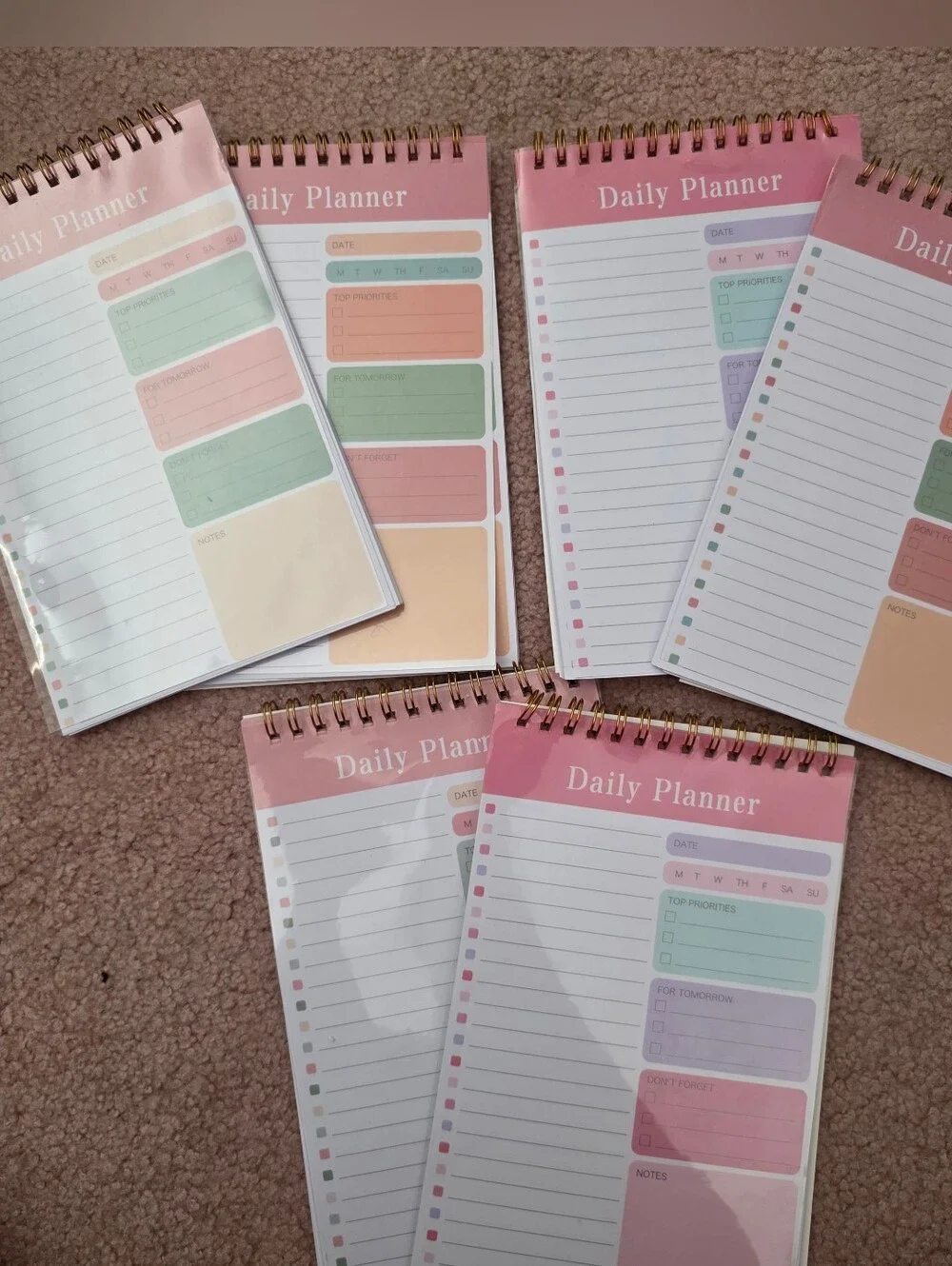 6 pc set blank Daily Planner Notebook